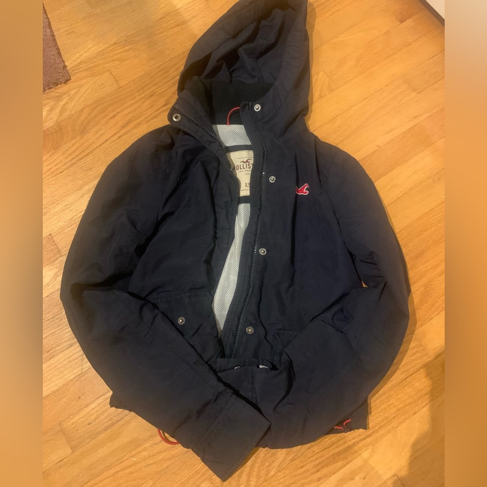 hollister black y2k windbreaker